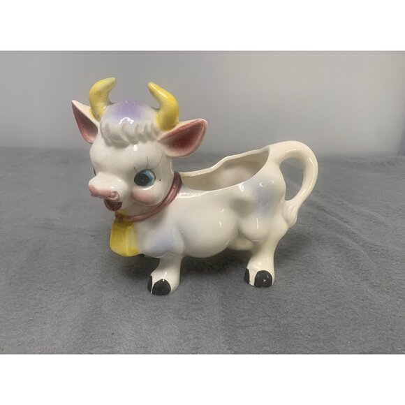 Vintage Ceramic Cow Creamer Figurine Made in Japan 1960s - Picture 1 of 9